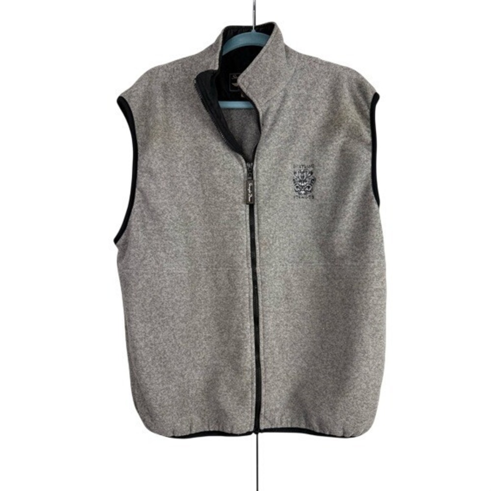 Straight Down Mens Size Large Gray Polartec Fleece Vest Whistling Straits USA